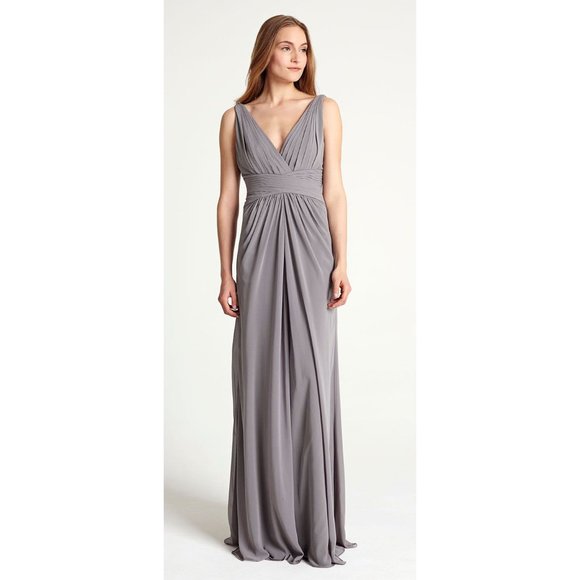 Monique Lhuillier Dresses & Skirts - NWT Monique Lhullier Smoke Grey Pleated Chiffon Bridesmaid Dress 4